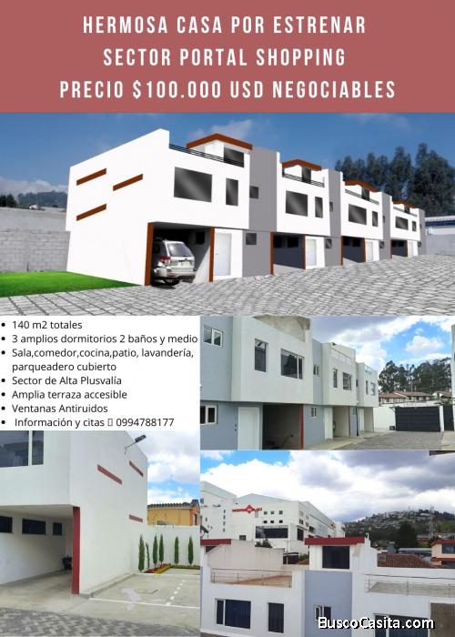 Hermosa Casa de Oportunidad por Estrenar Sector Portal Shopping 