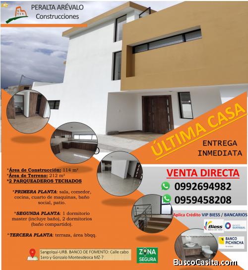 ÚLTIMA CASA-Entrega Inmediata-VENTA DIRECTA