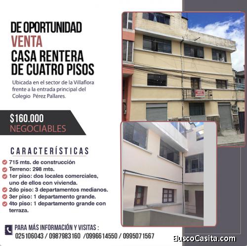 De oportunidad, venta casa rentera de cuatro pisos 