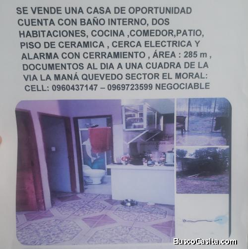 Venta de casa en La Maná de oportunidad 