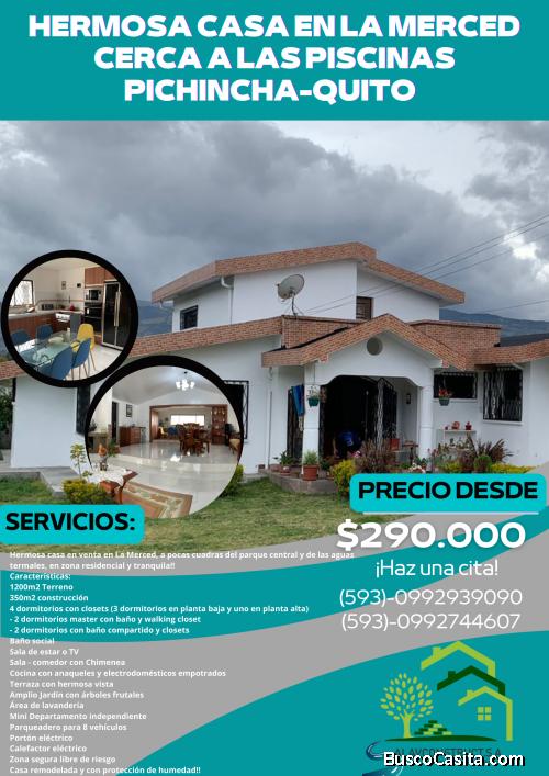 HERMOSA CASA EN SECTOR LA MERCED 