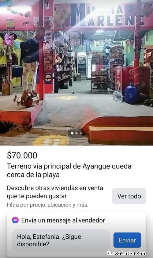 Casa más terreno en vía principal de Ayangue 