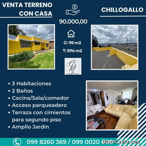 VENDO TERRENO CON CASA EN CHILLOGALLO