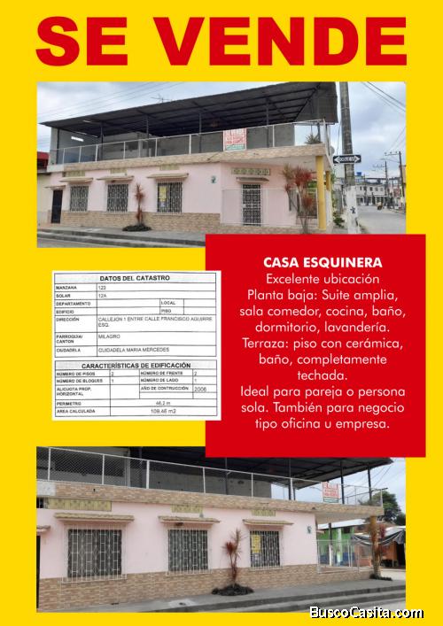 Casa esquinera, excelente ubicación