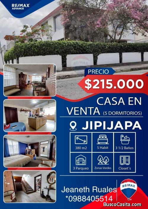 HERMOSA CASA SECTOR JIPIJAPA 5DORMITORIOS