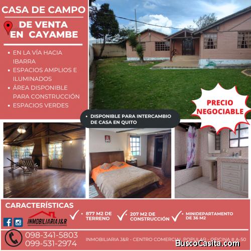 Casa de venta en Cayambe con 830 m2
