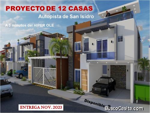SE VENDEN DOS CASAS CASI LISTAS EN PROYECTO DE 12, AUTOPISTA  DE SAN ISIDRO, a 3 min del OLE