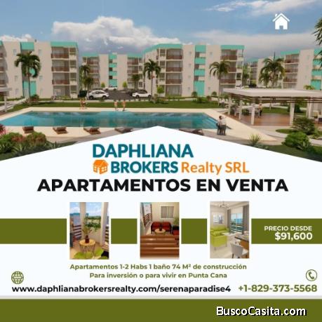 Deptos A LA VENTA en complejos turísticos EN BAVARO