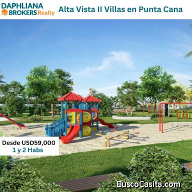 Fecha de entrega Villas A buen precio 2 y 3 ambientes en Bávaro Alta Vista Village 