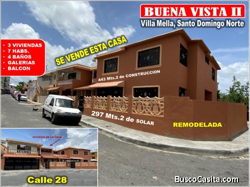 Vendo Casa 2 Niveles en Buena vista 2da., REMODELADA Y REBAJADA, 7 habitaciones y 443 Mts.2. IDEAL P